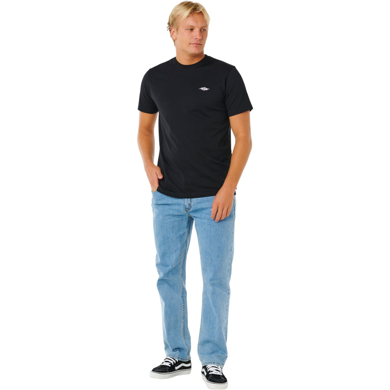 2026 Rip Curl Mens Streamline Embroid T-Shirt 10XMTE - Black